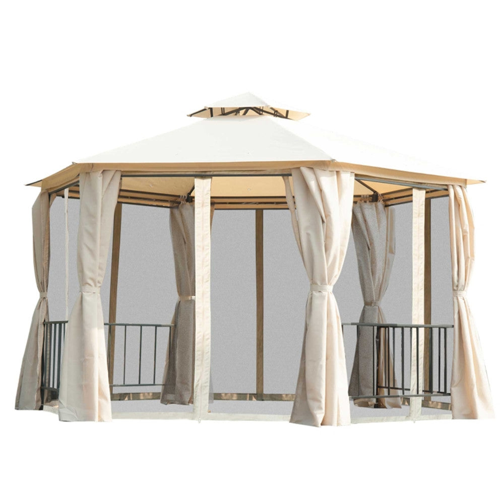 13ft x 13ft Patio Gazebo-Beige-AS ( Amazon Shipping)（Prohibited by WalMart）