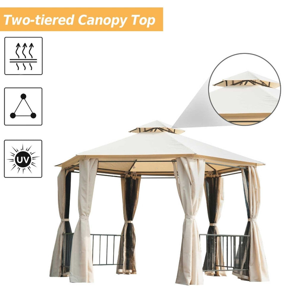 13ft x 13ft Patio Gazebo-Beige-AS ( Amazon Shipping)（Prohibited by WalMart）