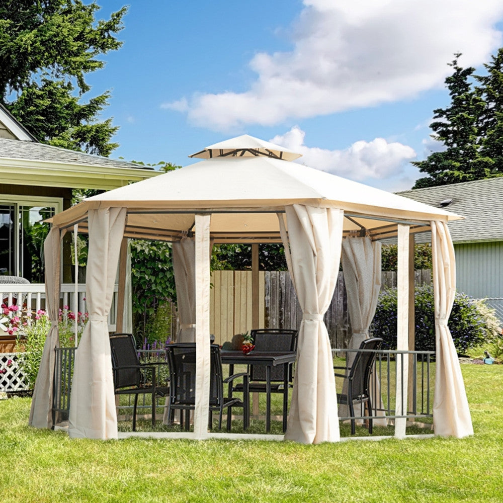 13ft x 13ft Patio Gazebo-Beige-AS ( Amazon Shipping)（Prohibited by WalMart）