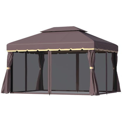 10ft x 13ft Patio Gazebo-Coffee-AS ( Amazon Shipping)（Prohibited by WalMart）