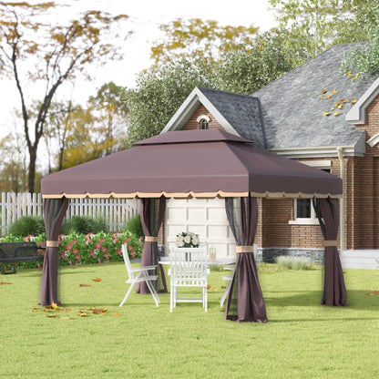 10ft x 13ft Patio Gazebo-Coffee-AS ( Amazon Shipping)（Prohibited by WalMart）