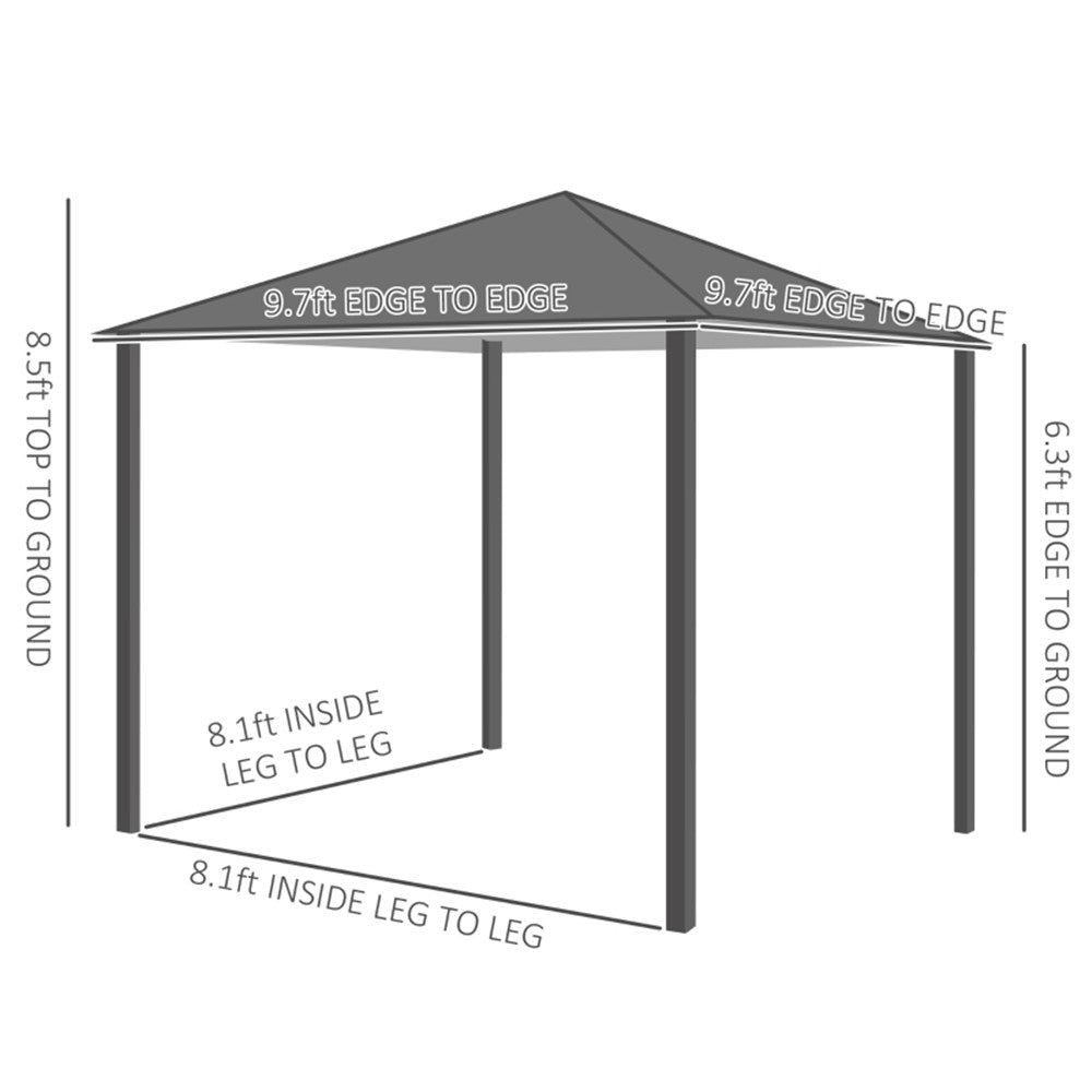 10ft x 10ft Patio Gazebo-Dark Gray-AS ( Amazon Shipping)（Prohibited by WalMart）