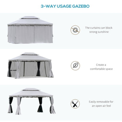 10ft x 13ft Patio Gazebo-Gray-AS ( Amazon Shipping)（Prohibited by WalMart）