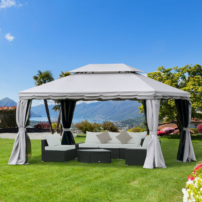 10ft x 13ft Patio Gazebo-Gray-AS ( Amazon Shipping)（Prohibited by WalMart）