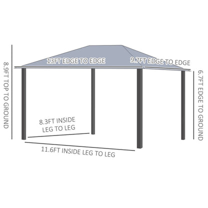 10ft x 13ft Patio Gazebo-Gray-AS ( Amazon Shipping)（Prohibited by WalMart）