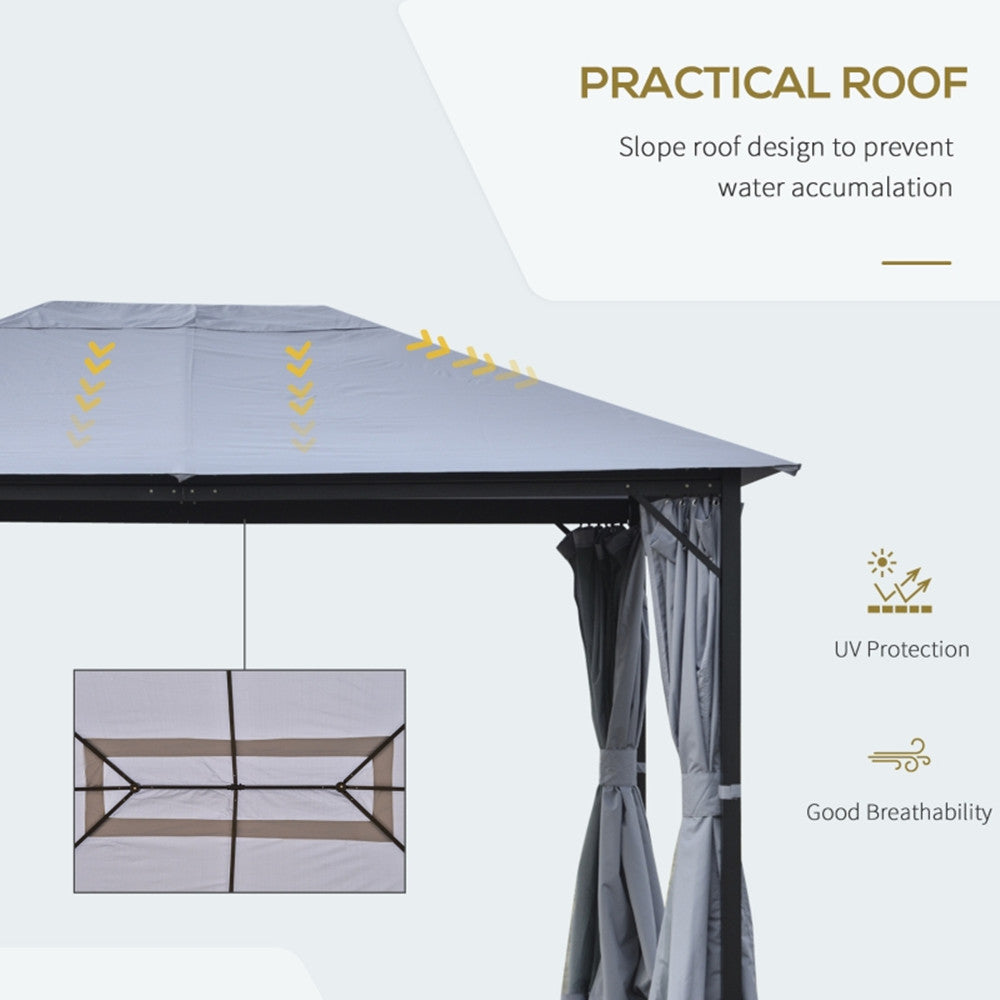 10ft x 13ft Patio Gazebo-Gray-AS ( Amazon Shipping)（Prohibited by WalMart）