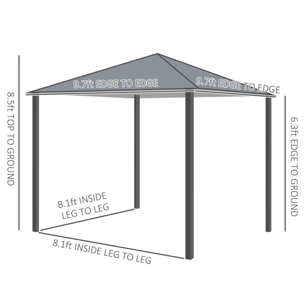 10ft x 10ft Patio Gazebo-Black-AS ( Amazon Shipping)（Prohibited by WalMart）