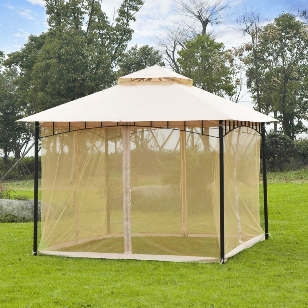 10ft x 10ft Outdoor Patio Gazebo Canopy Tent  Beige