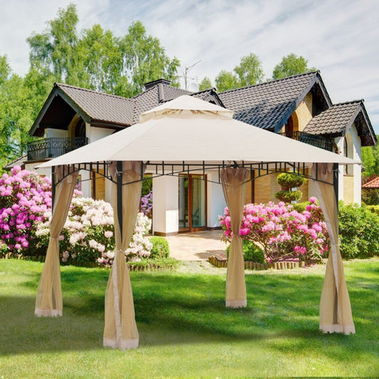 10ft x 10ft Outdoor Patio Gazebo Canopy Tent  Beige