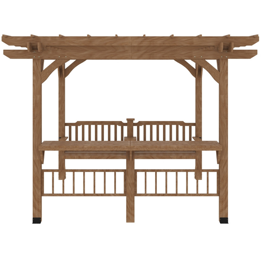 Wooden pavilion With seats ( Amazon Shipping)（Prohibited by WalMart）