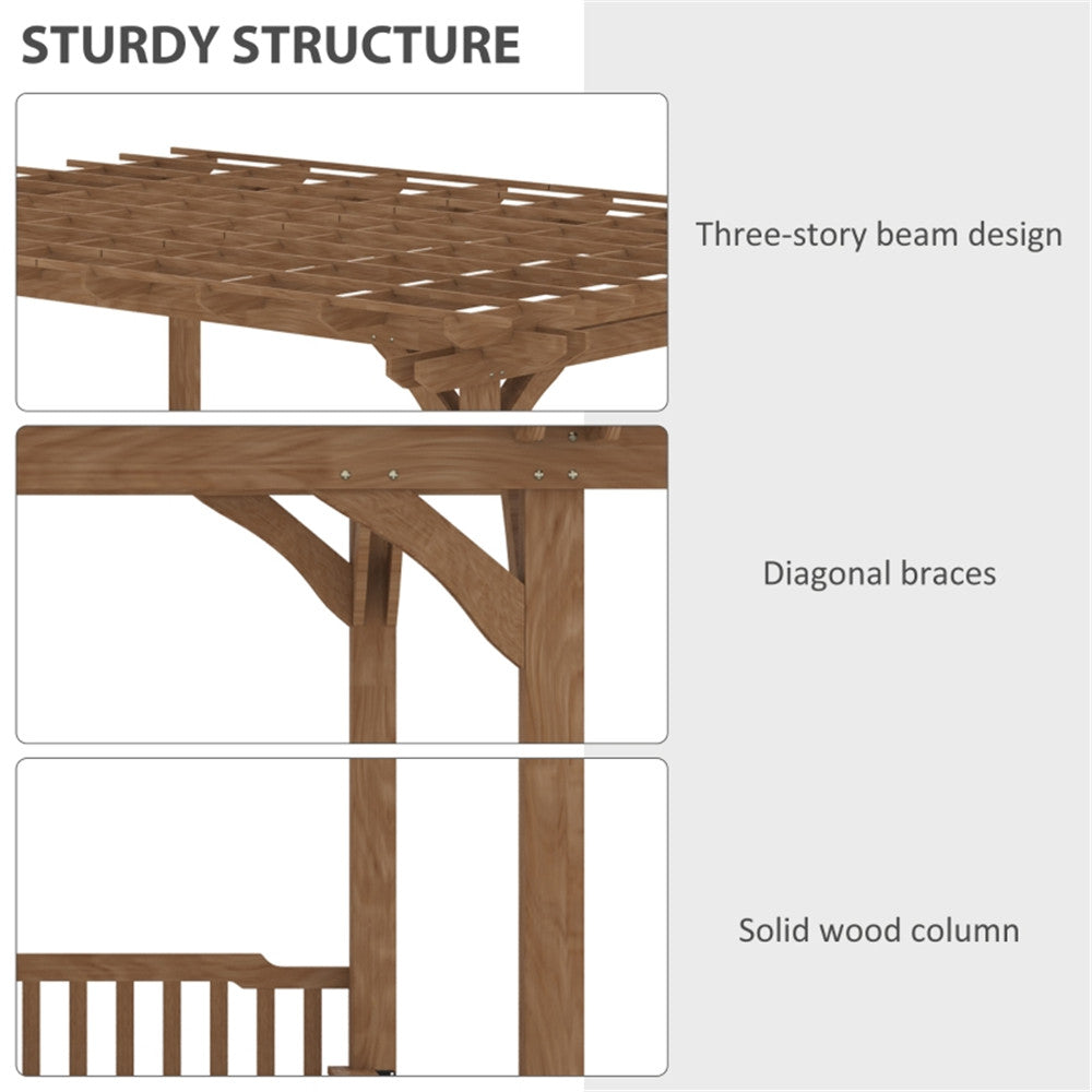 Wooden pavilion With seats ( Amazon Shipping)（Prohibited by WalMart）