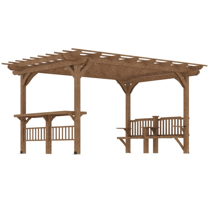 Wooden pavilion With seats ( Amazon Shipping)（Prohibited by WalMart）