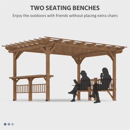 Wooden pavilion With seats ( Amazon Shipping)（Prohibited by WalMart）