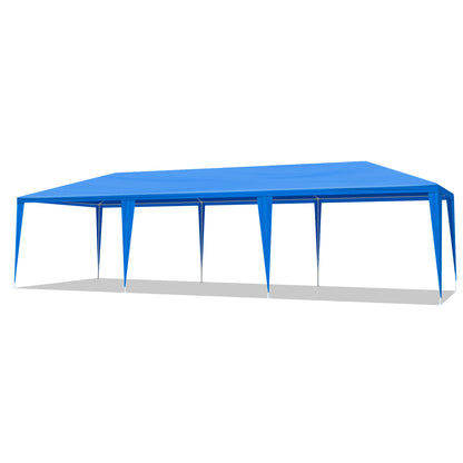 10'x30' Outdoor Party Tent with 8 Removable Sidewalls, Waterproof Canopy Patio Wedding Gazebo, Blue