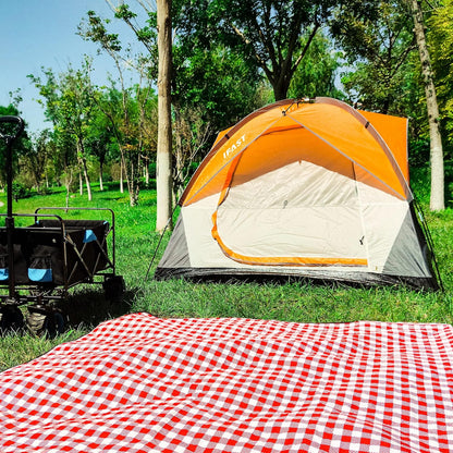 2/6 Family Camping Tents, Outdoor Double Layers Waterproof Windproof with Top Roof Rainproof and Large Mesh Windows Portable Easy Set Up Camping Gear with Carry Bag for All Seasons