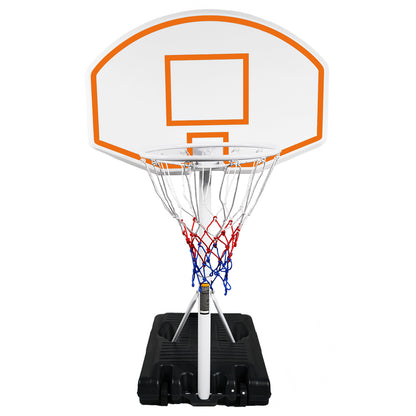 Poolside Basketball Hoop Portable Swimming Pool Basketball System Height Adjustable 3.1ft-4.7ft with 36" Backboard for Indoor Outdoor Use Orange