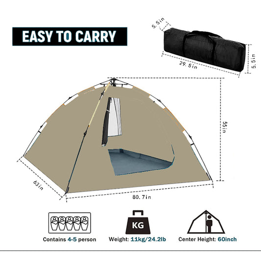 Camping dome tent is suitable for 2/3/4/5 people, waterproof, spacious, portable backpack tent, suitable for outdoor camping/hiking