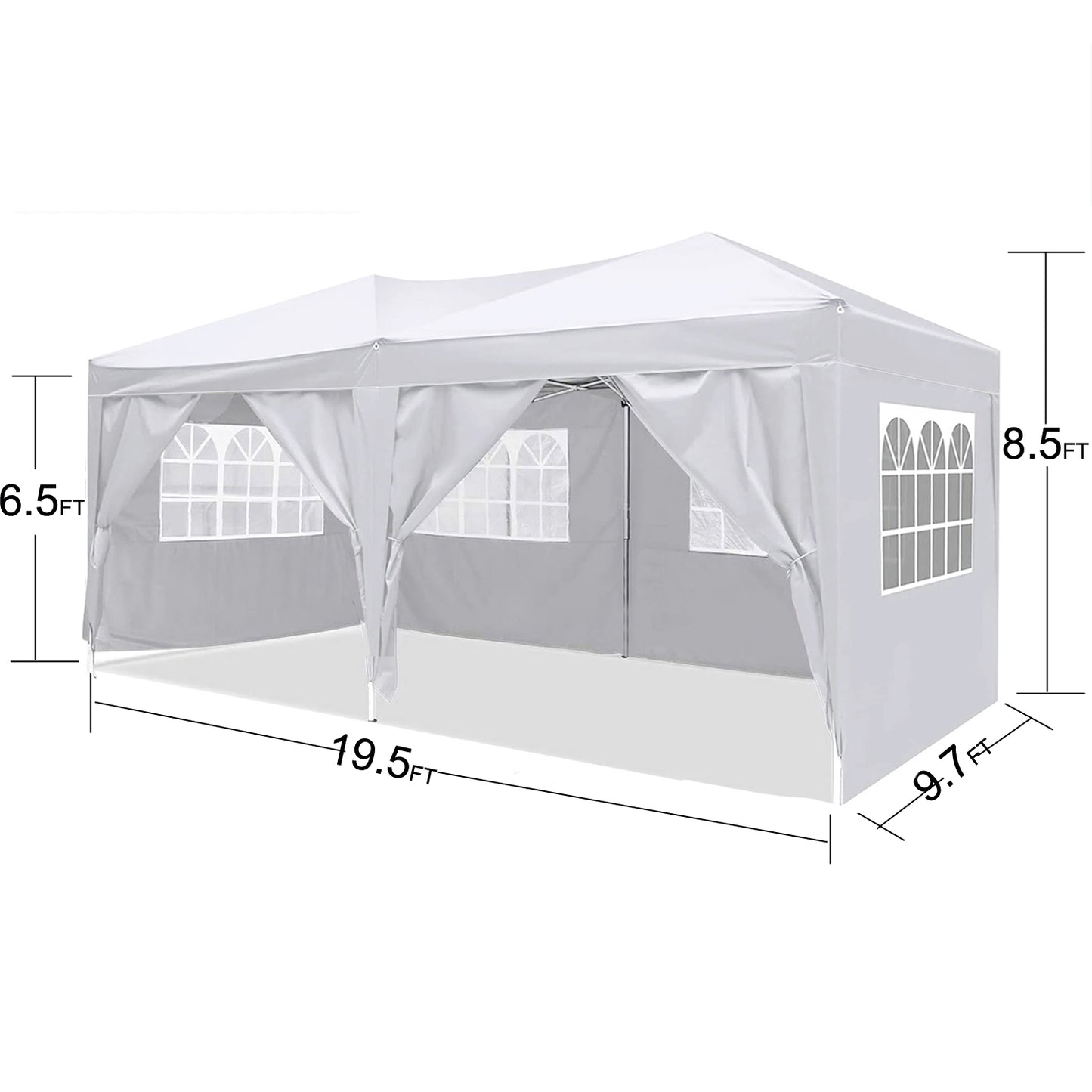 10x20Pop Up Canopy Outdoor Portable Party Folding Tent with 6 Removable Sidewalls + Carry Bag + 4pcs Weight Bag