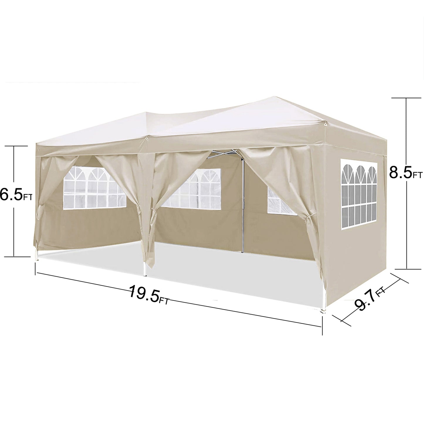 10'x20'Pop Up Canopy Outdoor Portable Party Folding Tent with 6 Removable Sidewalls + Carry Bag + 4pcs Weight Bag