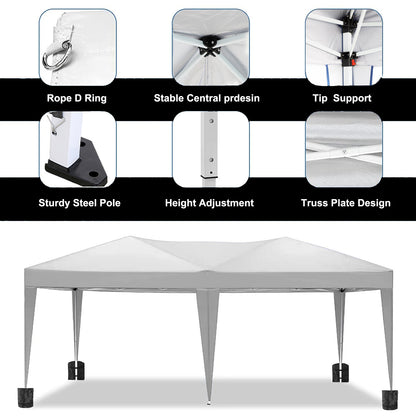 10'x20'Pop Up Canopy Outdoor Portable Party Folding Tent with 6 Removable Sidewalls + Carry Bag + 4pcs Weight Bag