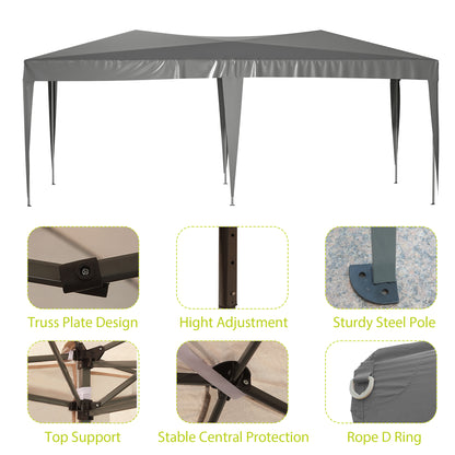 10'x20'Pop Up Canopy Outdoor Portable Party Folding Tent with 6 Removable Sidewalls + Carry Bag + 6 pcs Weight Bag Beige Grey