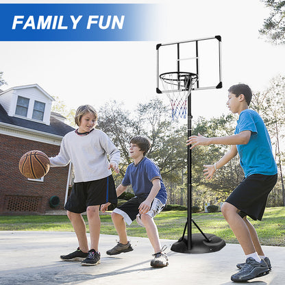 Portable Basketball Hoop System Stand Height Adjustable 7.5ft - 9.2ft with 32 Inch Backboard and Wheels for Youth Adults Indoor Outdoor Basketball Goal