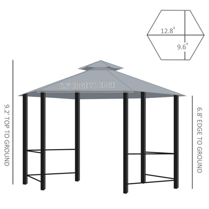 13ft x 13ft Patio Gazebo-Gray