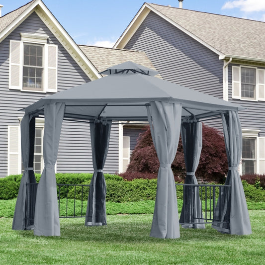 13ft x 13ft Patio Gazebo-Gray