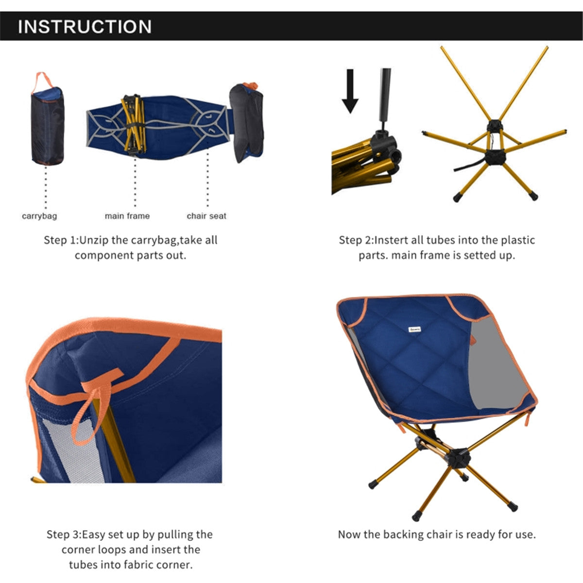 Folding Camping Chairs / beach chair ( Amazon Shipping)（Prohibited by WalMart）