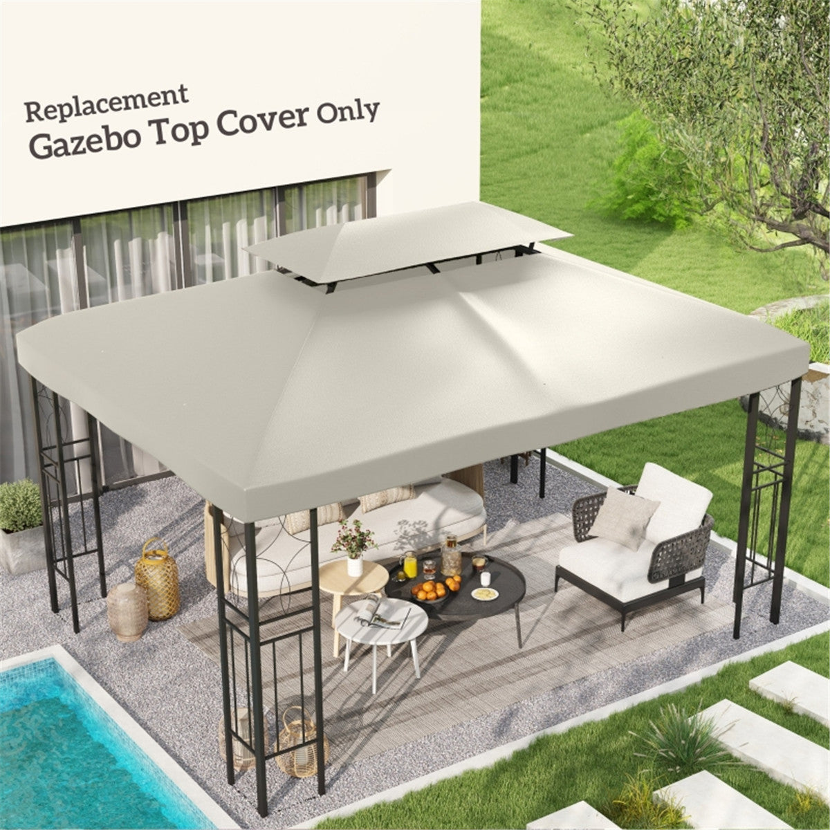 Gazebo Replacement Canopy -AS ( Amazon Shipping)（Prohibited by WalMart）