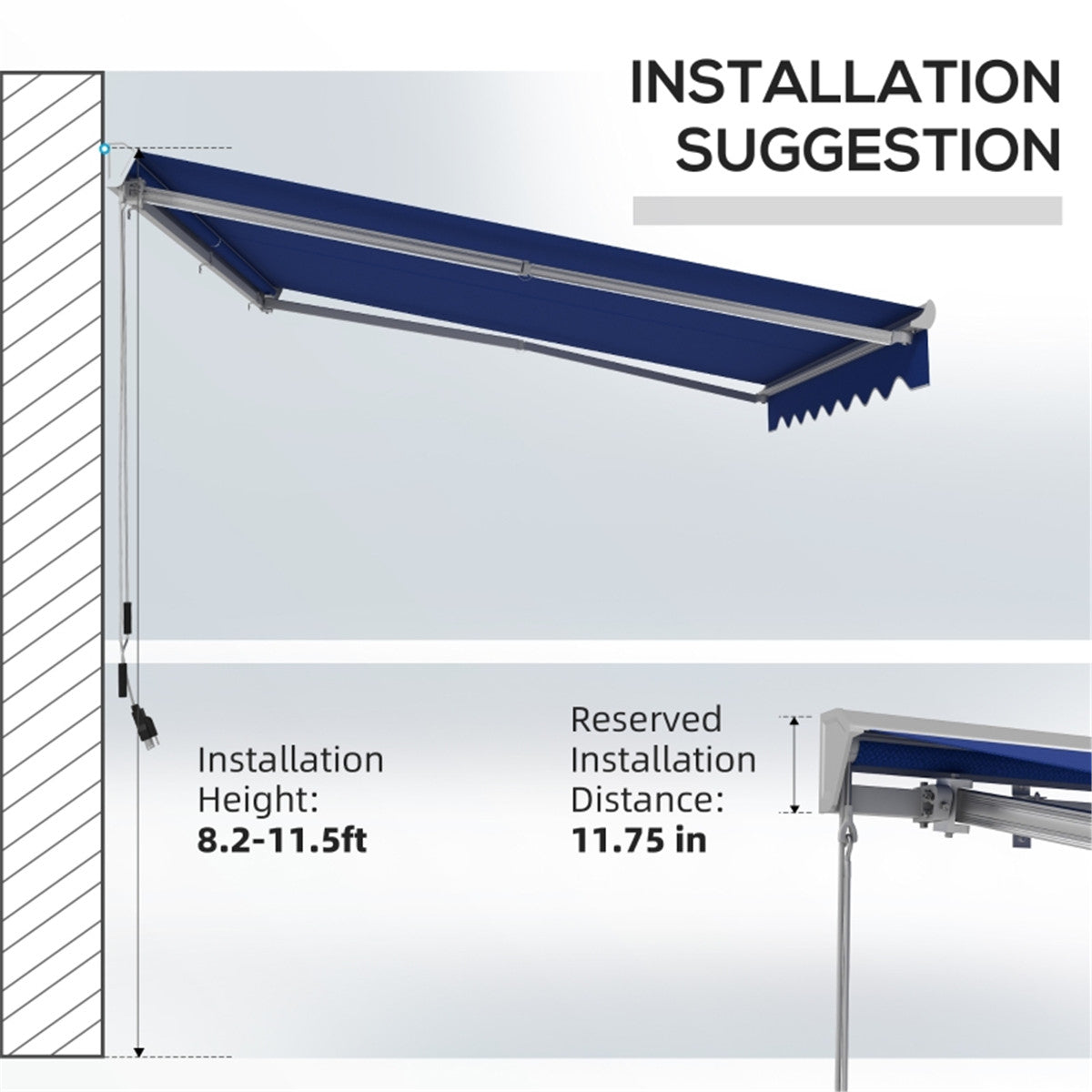 Electric Awning  /Patio Retractable Awning  -AS ( Amazon Shipping)（Prohibited by WalMart）