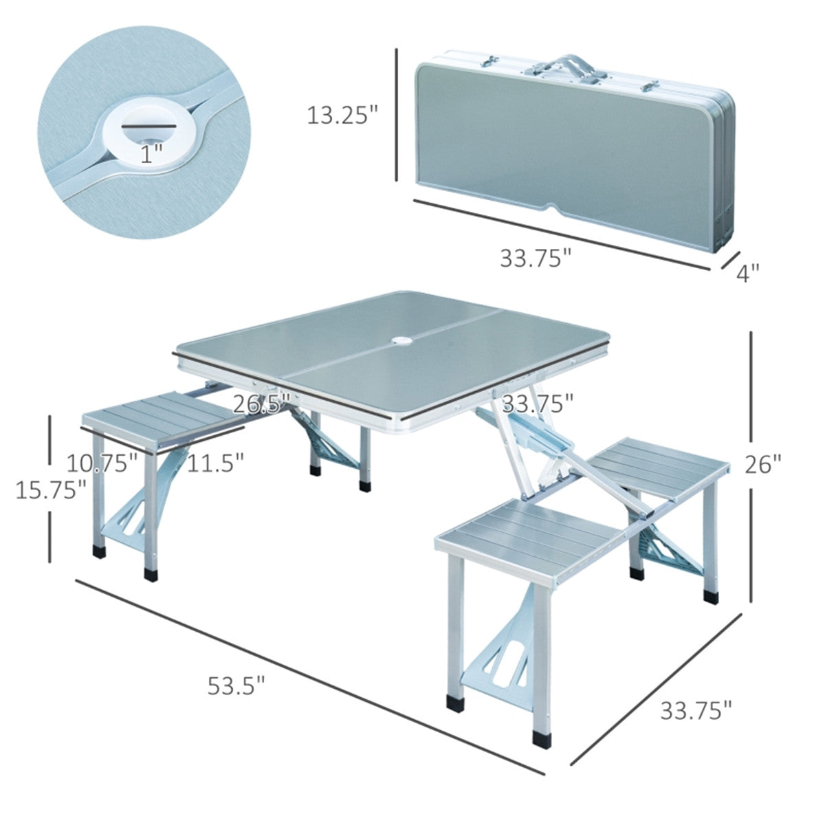 Portable Camping Table and Chairs /  Dining Table ( Amazon Shipping)（Prohibited by WalMart）