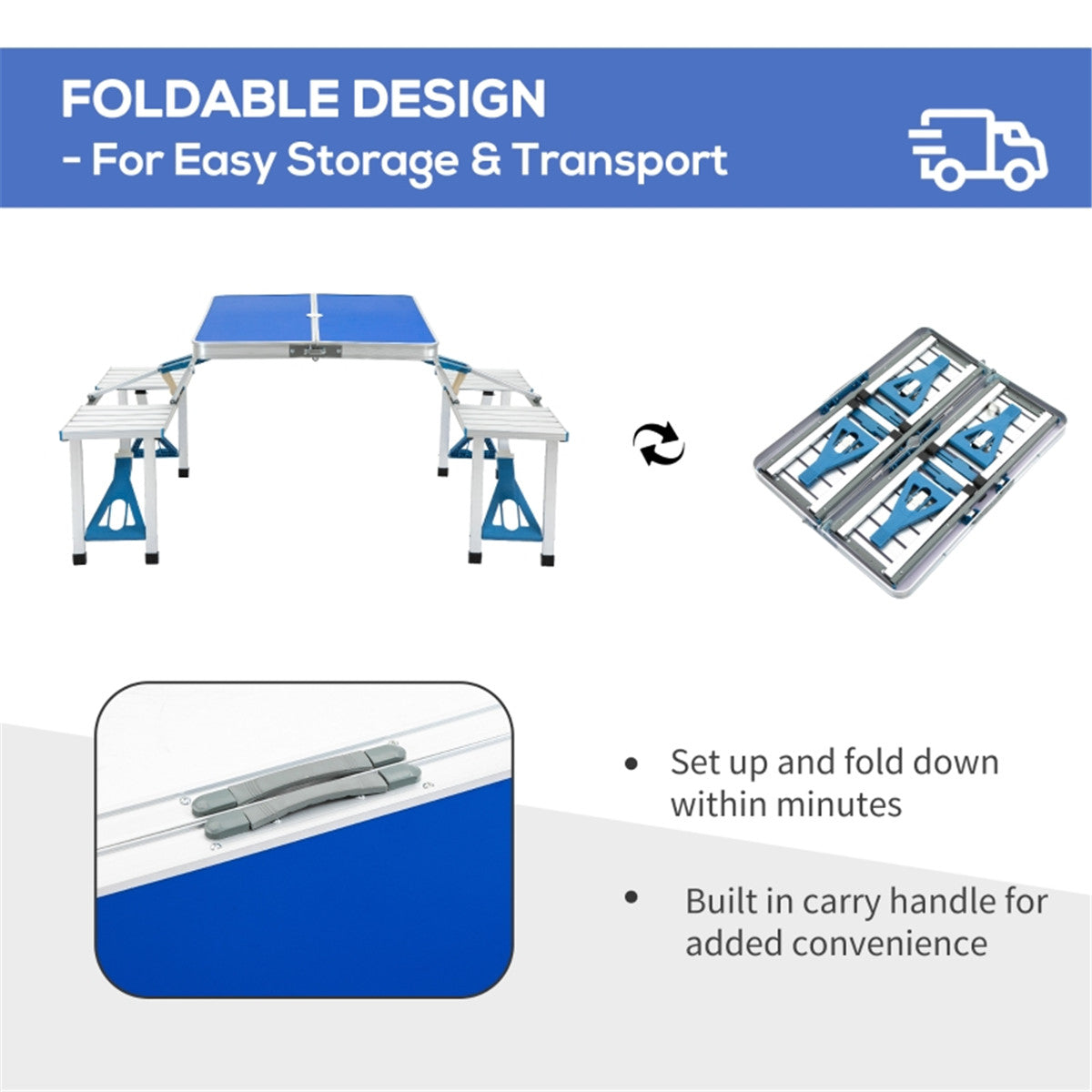 Portable Camping Table and Chairs /  Dining Table ( Amazon Shipping)（Prohibited by WalMart）