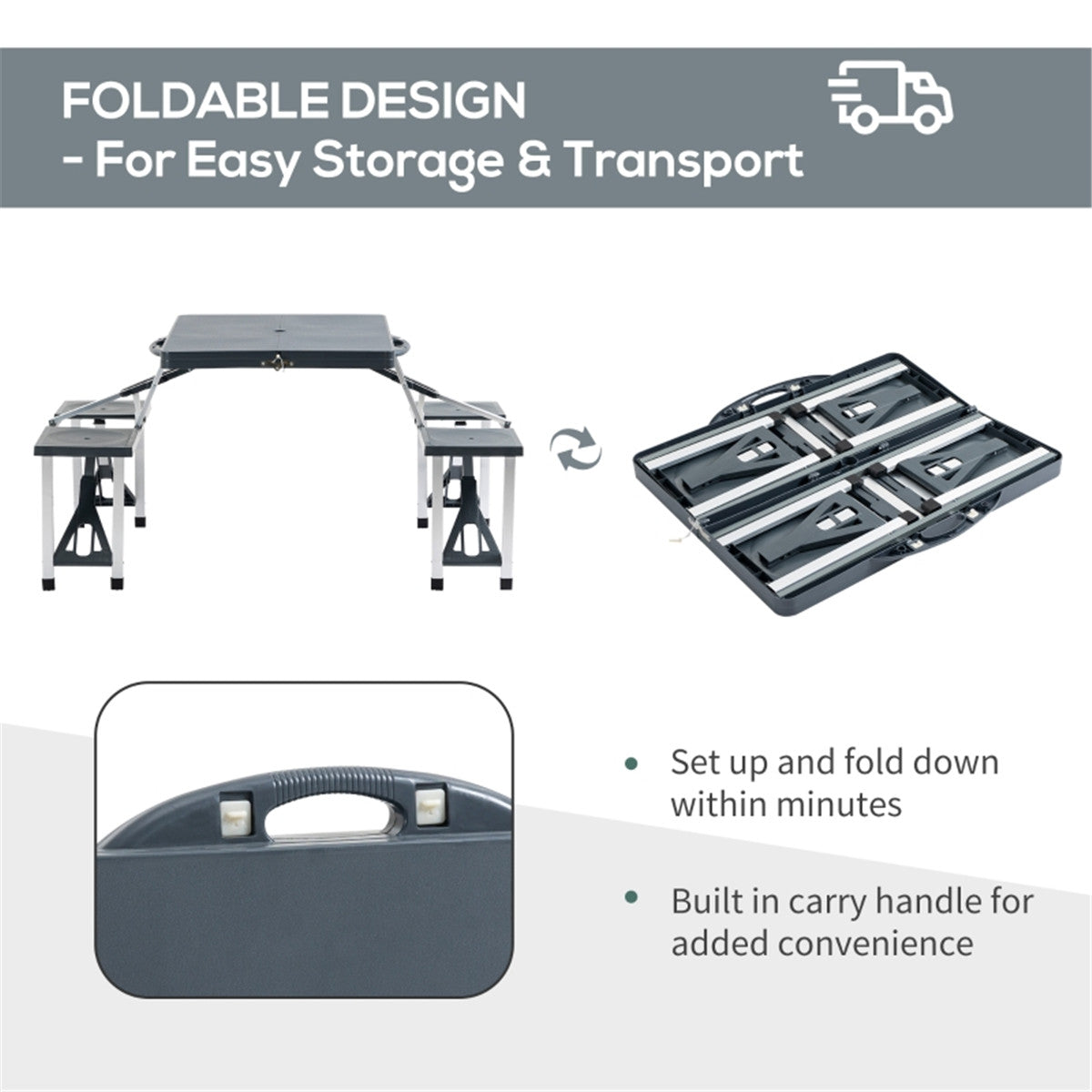 Portable Camping Table and Chairs /  Dining Table ( Amazon Shipping)（Prohibited by WalMart）