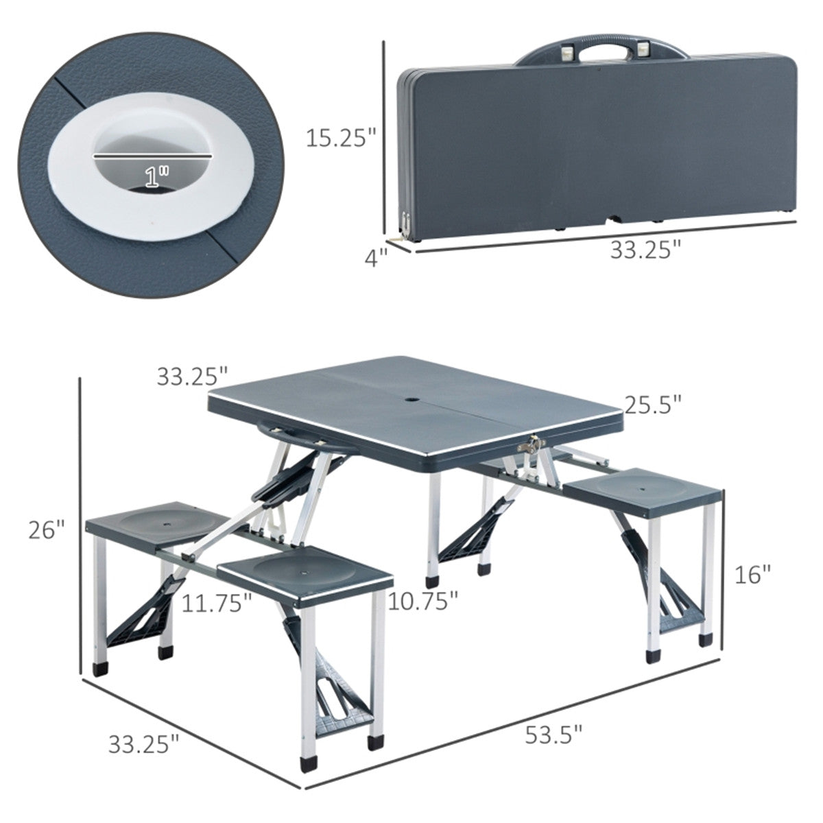 Portable Camping Table and Chairs /  Dining Table ( Amazon Shipping)（Prohibited by WalMart）