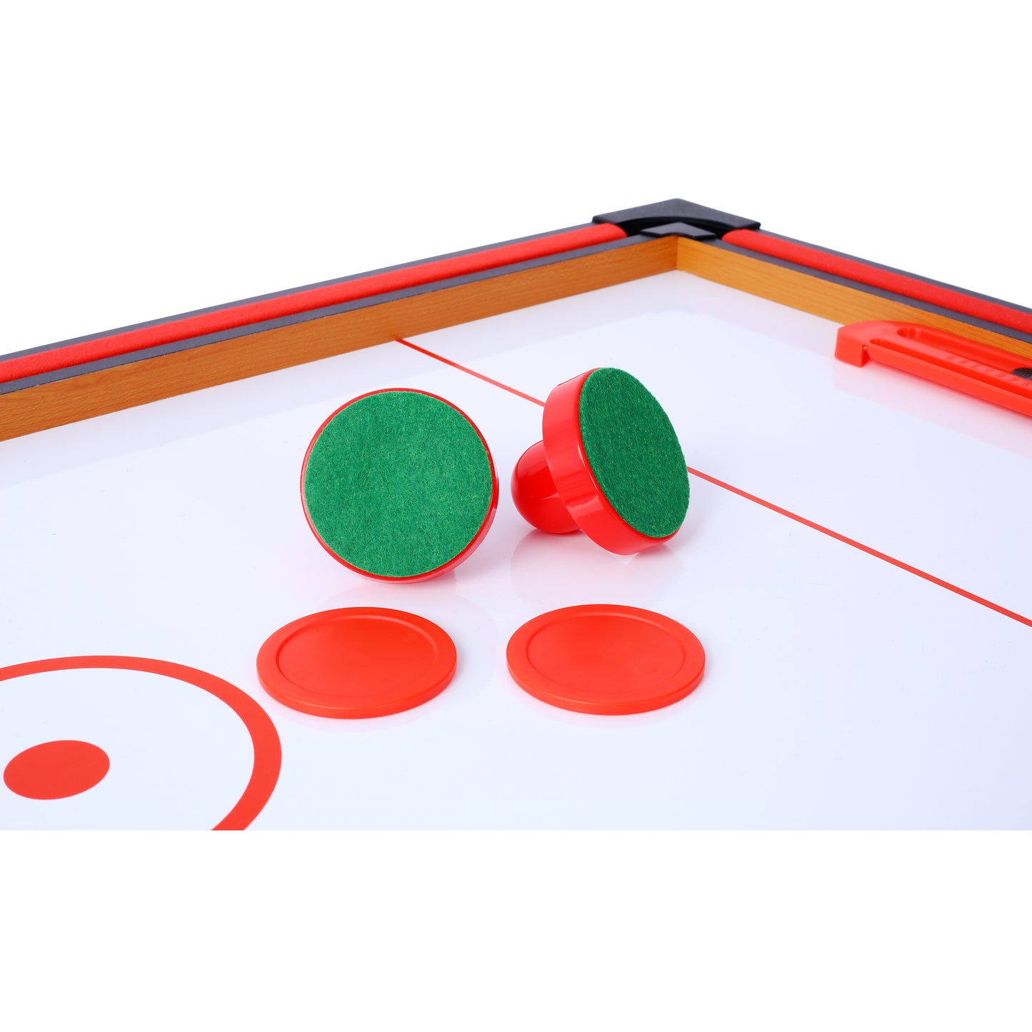 5-in-1 Multi-Game Table - Billiards, Push Hockey, Foosball, Ping Pong, and Basketball  brown/red