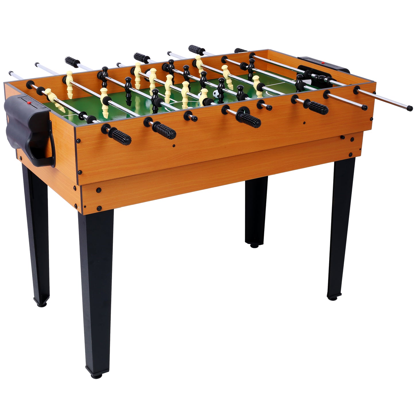 5-in-1 Multi-Game Table - Billiards, Push Hockey, Foosball, Ping Pong, and Basketball  brown/red