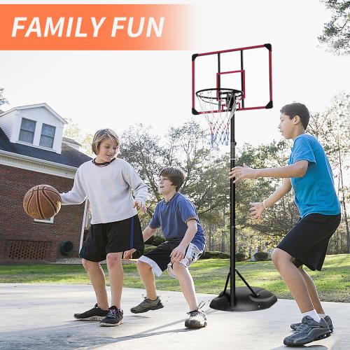 Portable Basketball Hoop Adjustable 7.5ft - 9.2ft with 32 Inch Backboard for Youth Adults Indoor Outdoor Basketball Goal Red