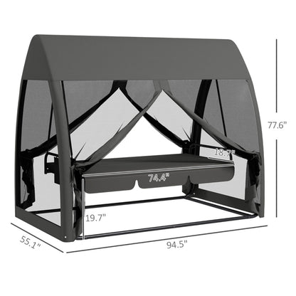 Garden rocking chair with canopy