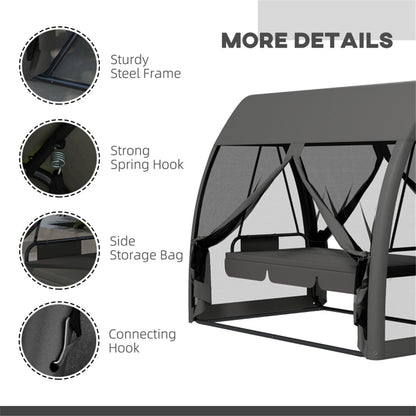 Garden rocking chair with canopy