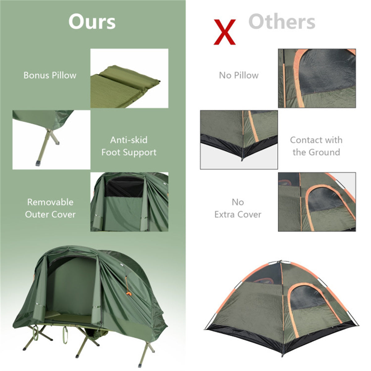 Single outdoor camping bed