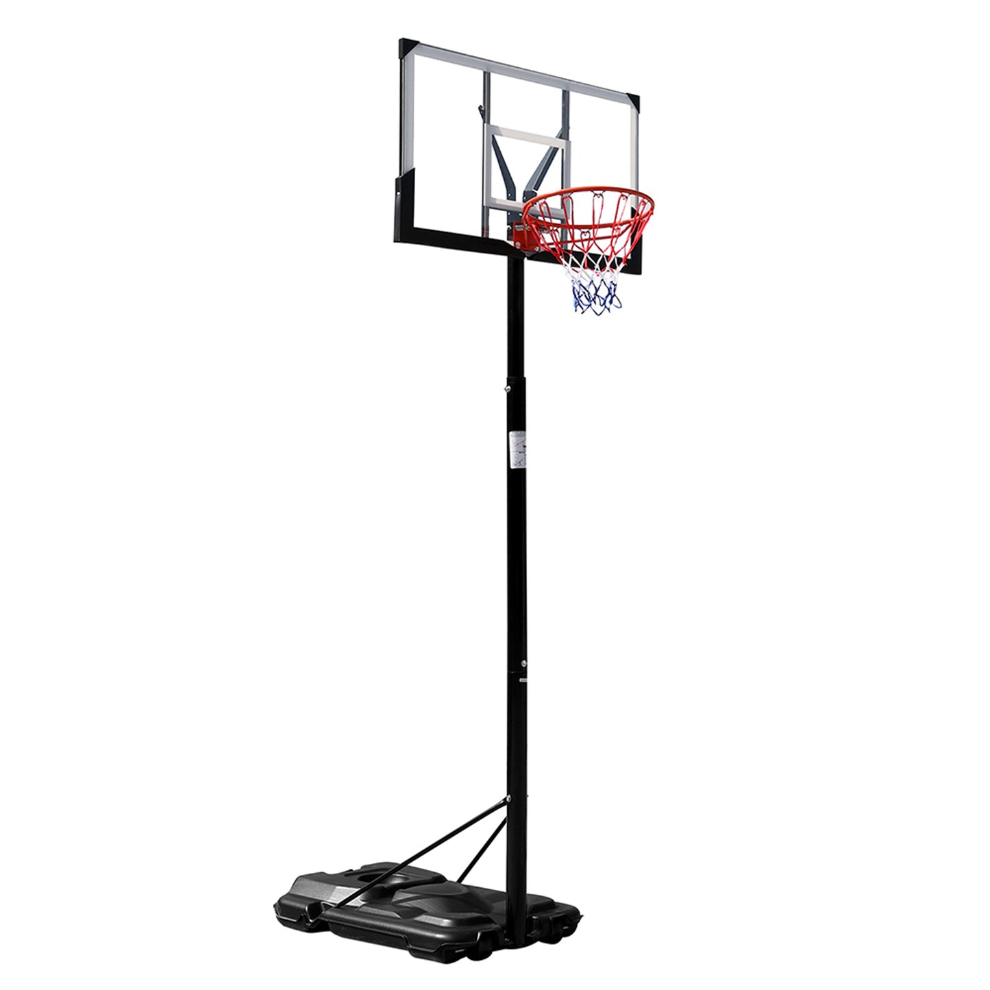 HY-B076 Portable and Removable Adult PC Transparent Backboard Basketball Stand (Basket Height Adjustment 2.45m-3.05m) Maximum 7# Ball